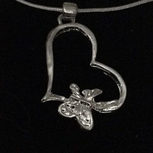 Sterling silver necklace with a heart